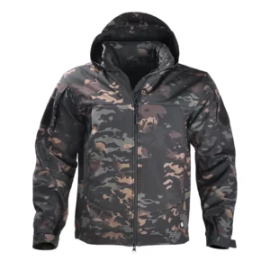 Veste Tactique à Capuche pour Homme : Camouflage Militaire Américain, Coupe-Vent Idéale pour Chasse, Airsoft et Camping – Image 3